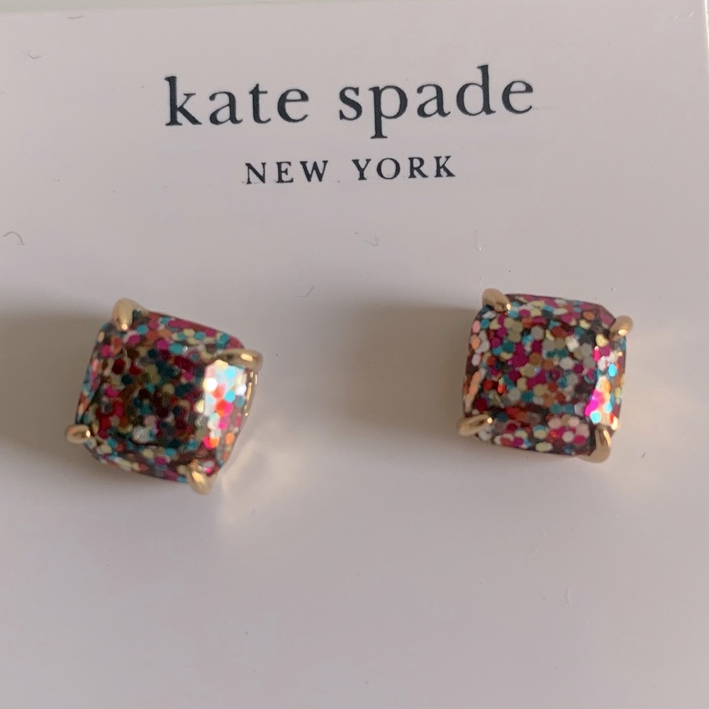 Kate Spade glitter earrings in a box with dust bag *NIB